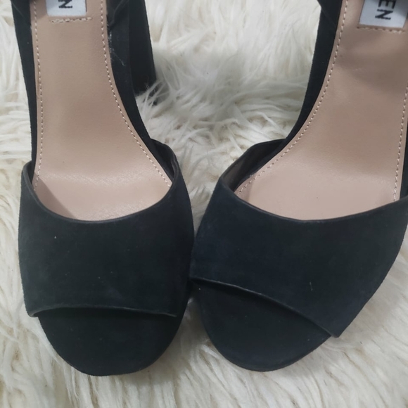 Steve Madden Black Suede Platform Heels 6.5 - Picture 4 of 6
